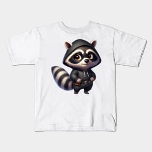 Cute Trash Burglar Racoon Kids T-Shirt